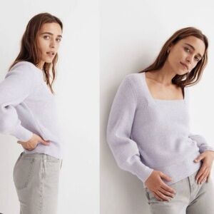 NWT Madewell Square Neck Lavender Pullover Sweater